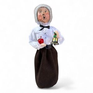 Vintage Byers’ Choice 1993 School Teacher Caroler Figurine with Bell and Apple